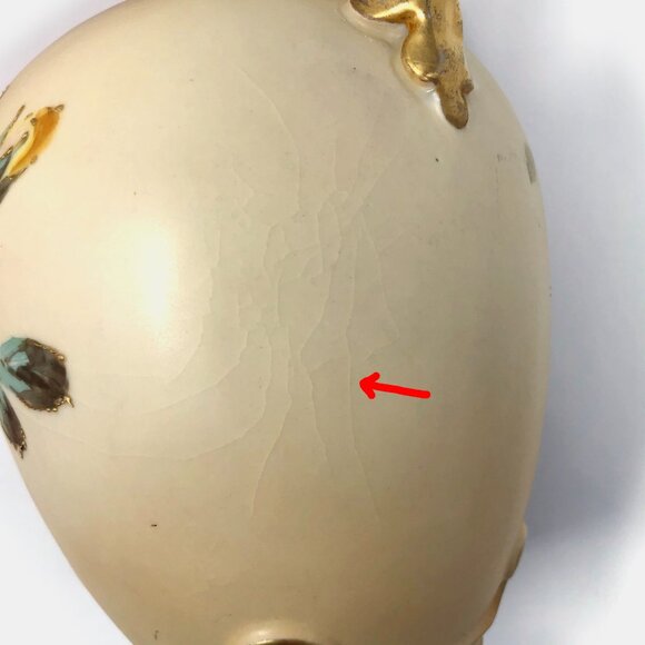 Antique Turn Teplitz RSTK Hand Painted Porcelain Vase With Gold Handles - Picture 11 of 11